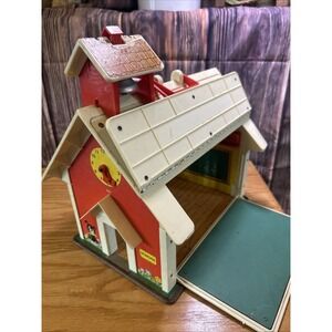 Vintage Fisher Price Little People #923 Play Family School House 1970s With Bell